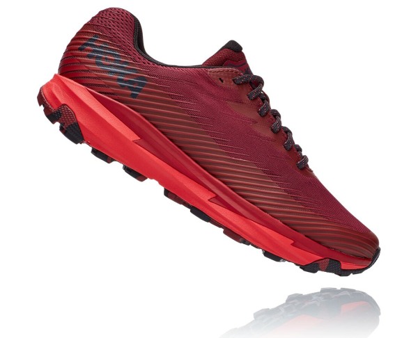 Hoka One One Torrent 2 Mens UK - Dark Brown / Red Trail Running Shoes - OYQGM4302